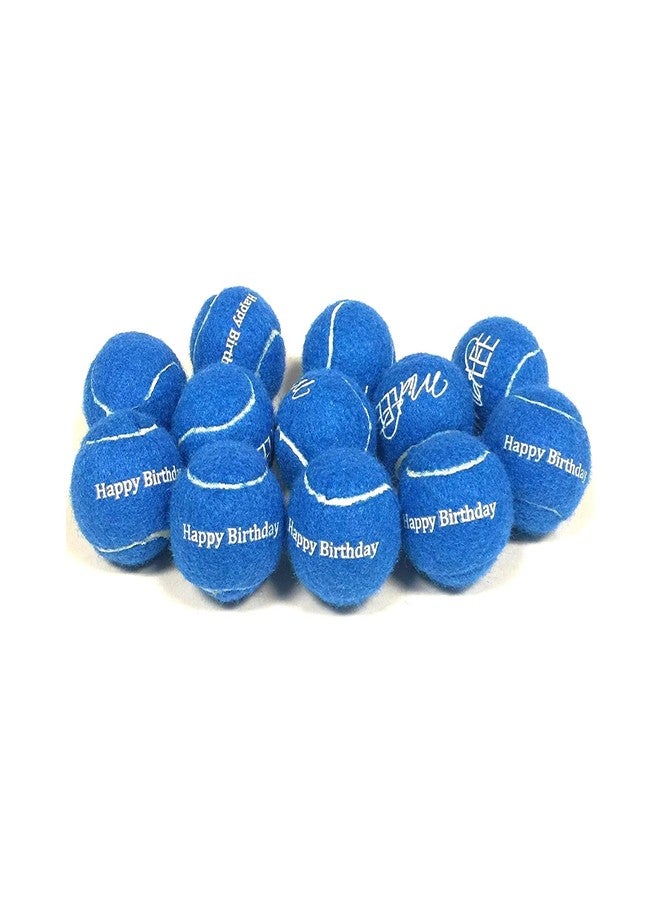 Midlee Happy Birthday Dog Tennis Balls (12 Pack) (Small, Blue) - Image 1